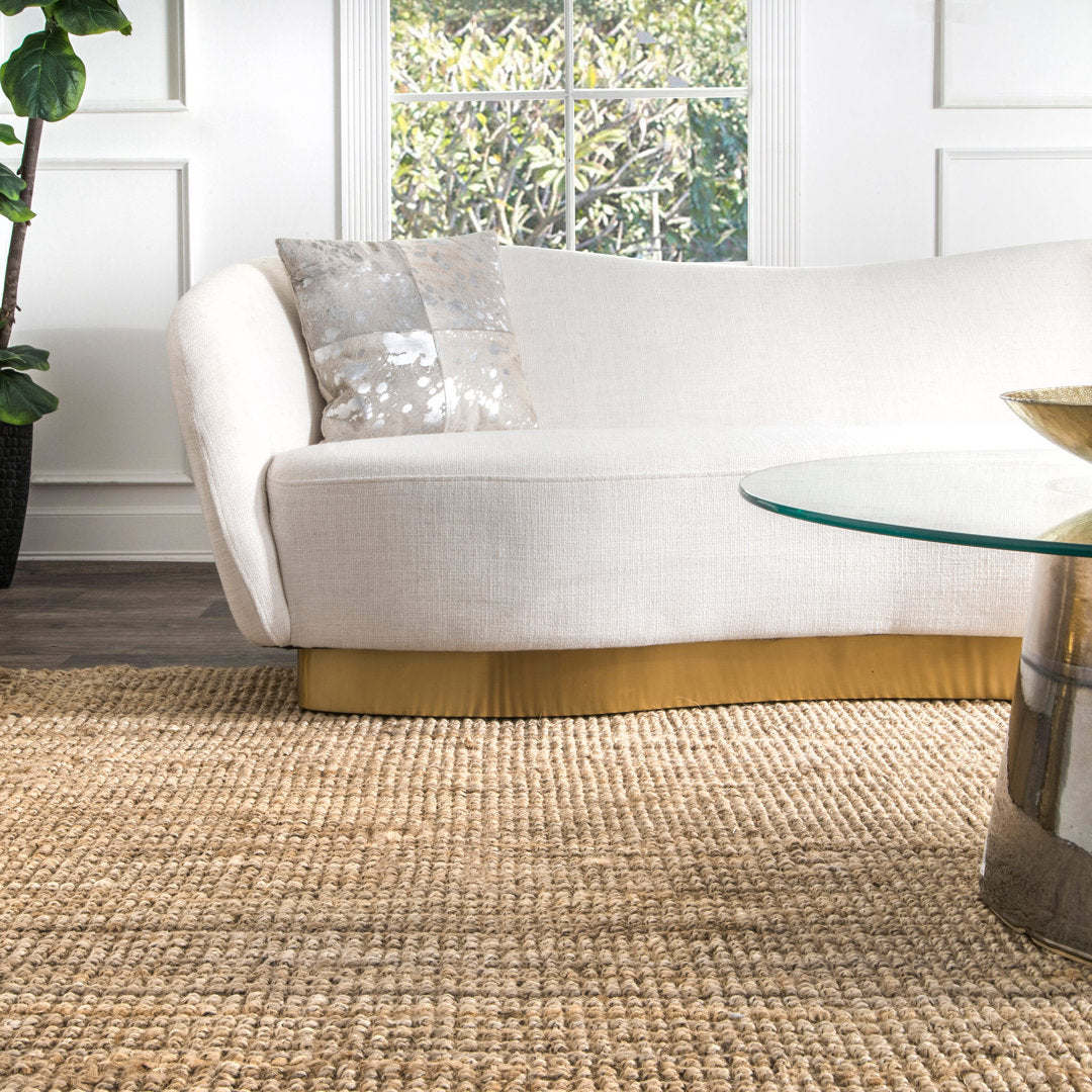 Isalena Handmade Flatweave Farmhouse Jute Area Rug in Natural Gracie Oaks Rug Size: Rectangle 7'6" x 9'6"
