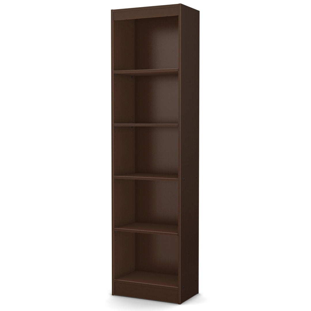 Axess Narrow 5-Shelf Narrow Bookcase Pure White South Shore Color: Chocolate