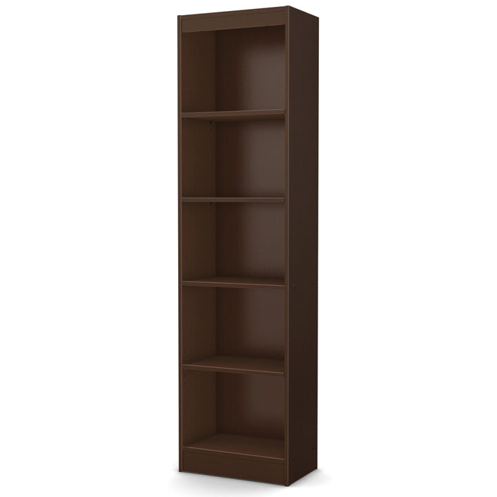 Axess Narrow 5-Shelf Narrow Bookcase Pure White South Shore Color: Chocolate