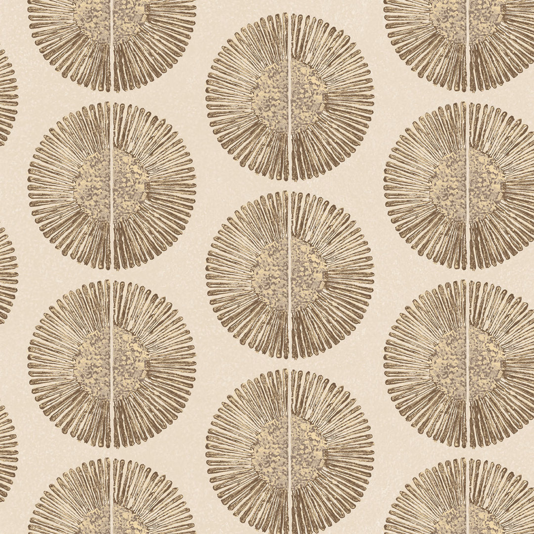 Bazaar Geometric Soleil Design 33' L x 21" W Wallpaper Roll Galerie Wallcoverings Color: Brown/Gold