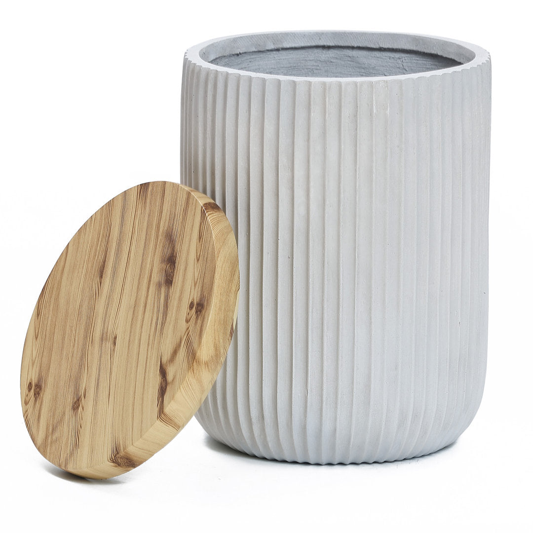 Tommen Cement Outdoor Side, End Table with Storage, Outdoor Accent Table, Housewarming Gifts Ivy Bronx