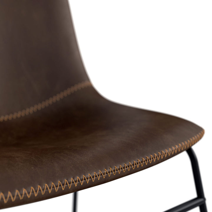 Nia Vegan Leather Side Chair (Set of 2) AllModern Upholstery Color: Brown, Frame Color: Black