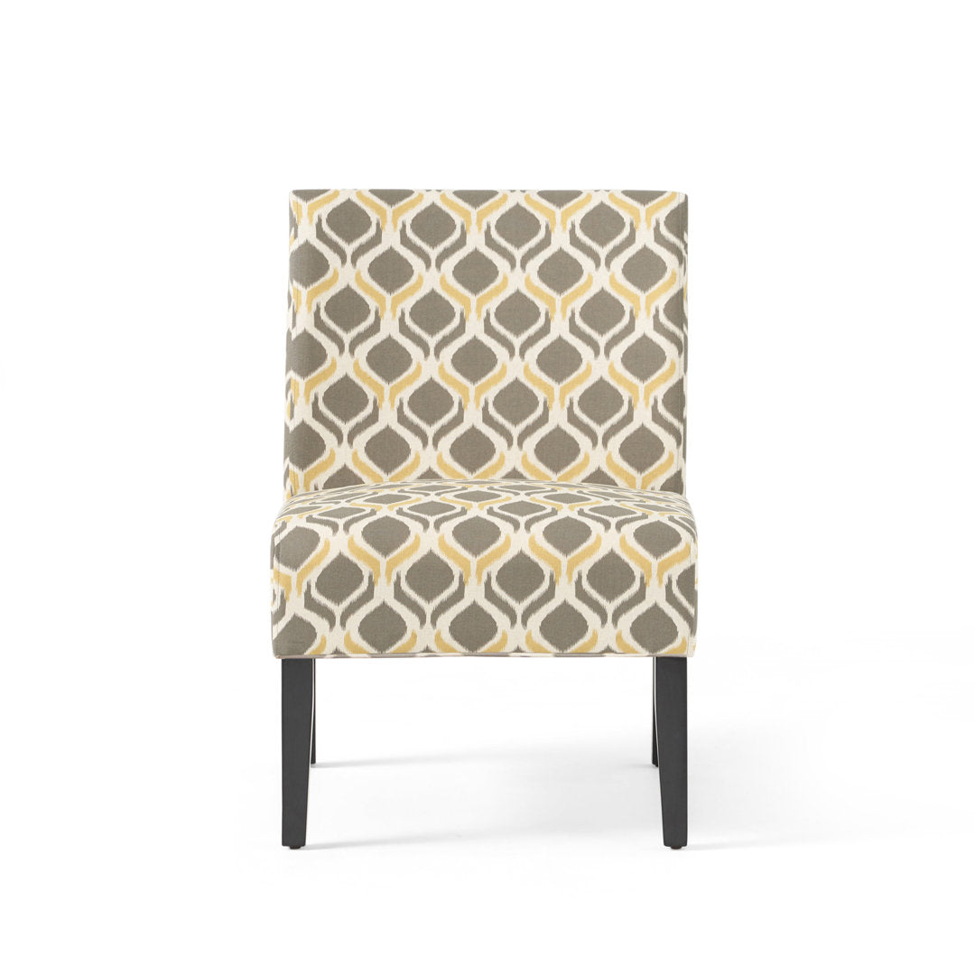 Yokota 22.5" Wide Polyester Slipper Chair (Set of 2) Highland Dunes Fabric: Yellow/Gray Polyester Blend