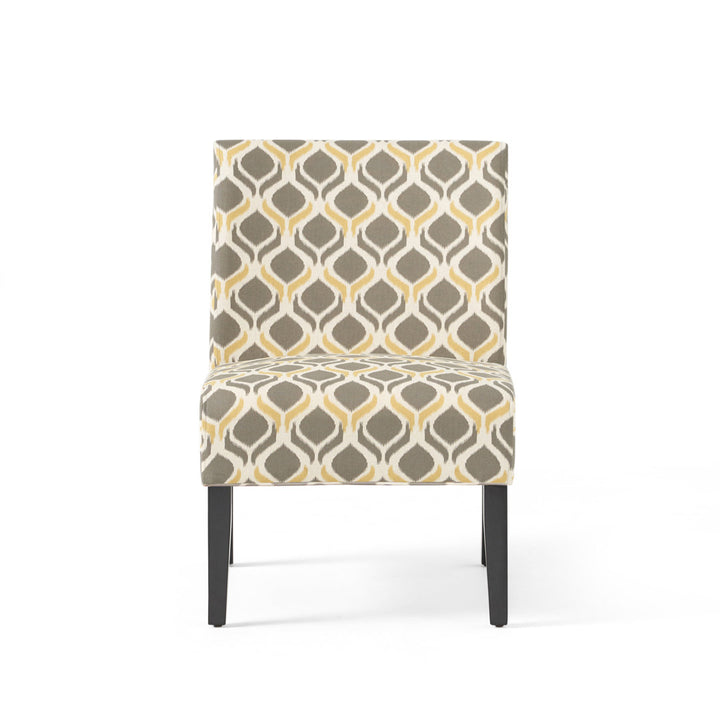 Yokota 22.5" Wide Polyester Slipper Chair (Set of 2) Highland Dunes Fabric: Yellow/Gray Polyester Blend