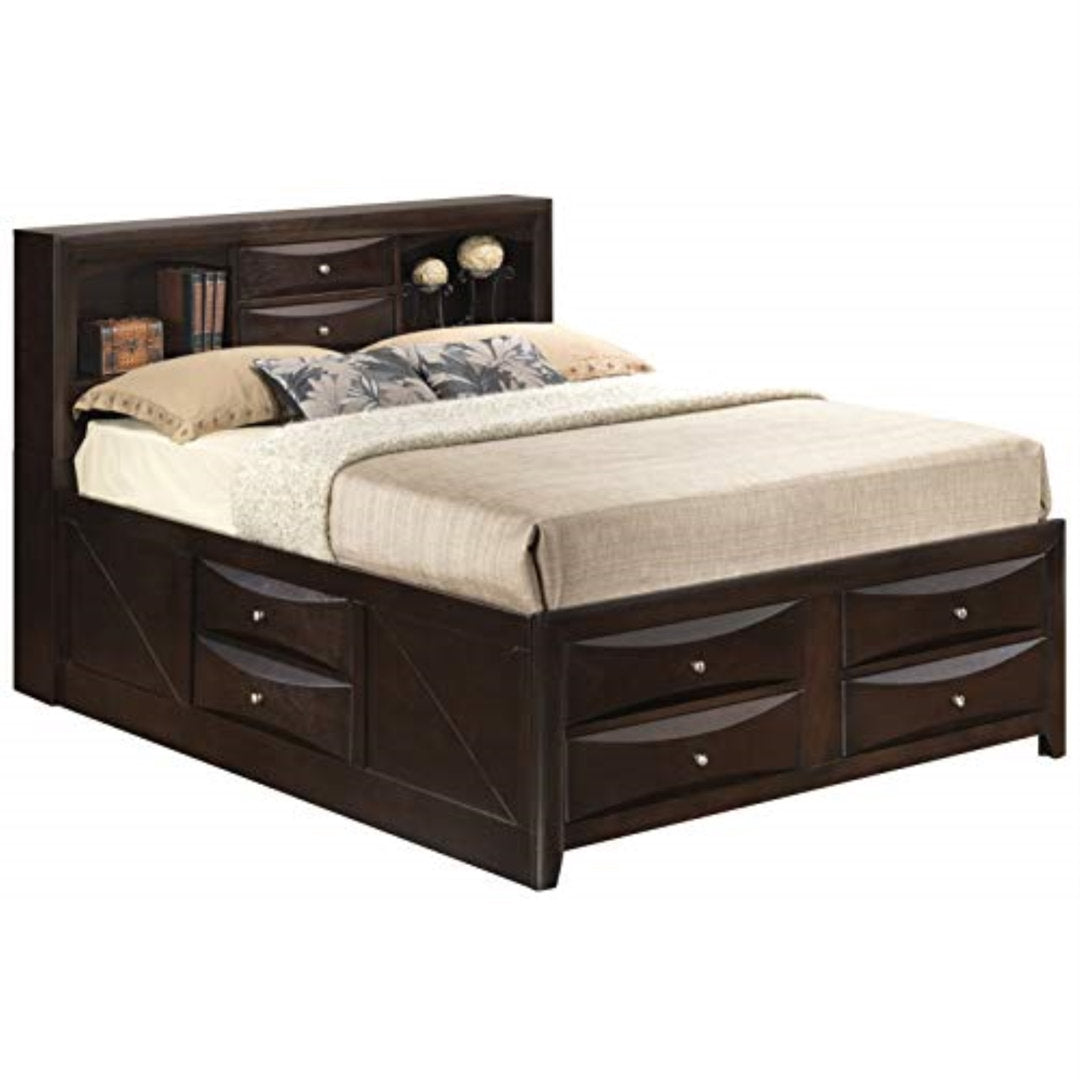Marilla Storage Platform Bed Glory Furniture Color: Cappuccino Size: King