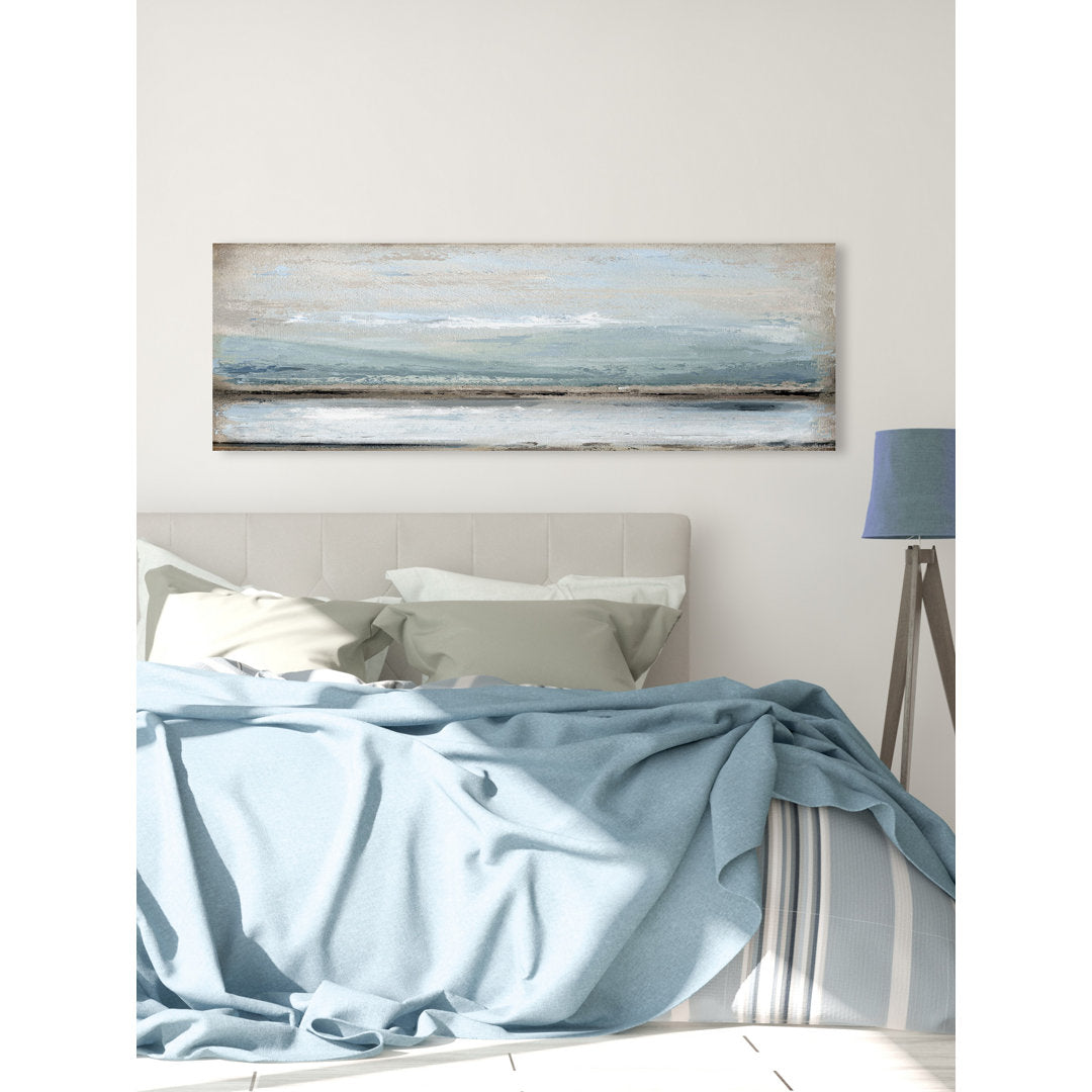 Rolling Waves by Marmont Hill - Wrapped Canvas Panoramic Painting Rosecliff Heights Size: 20" H x 60" W x 1.5" D