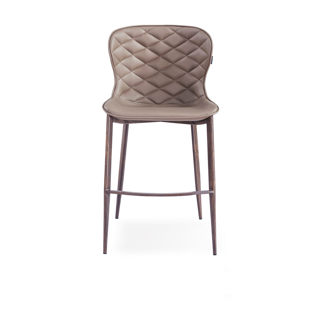 Albert Upholstered Bar & Counter Stool Upper Square™ Upholstery Color: Taupe, Base Color: Wood Veneer Seat Height: Counter Stool (24” Seat Height)
