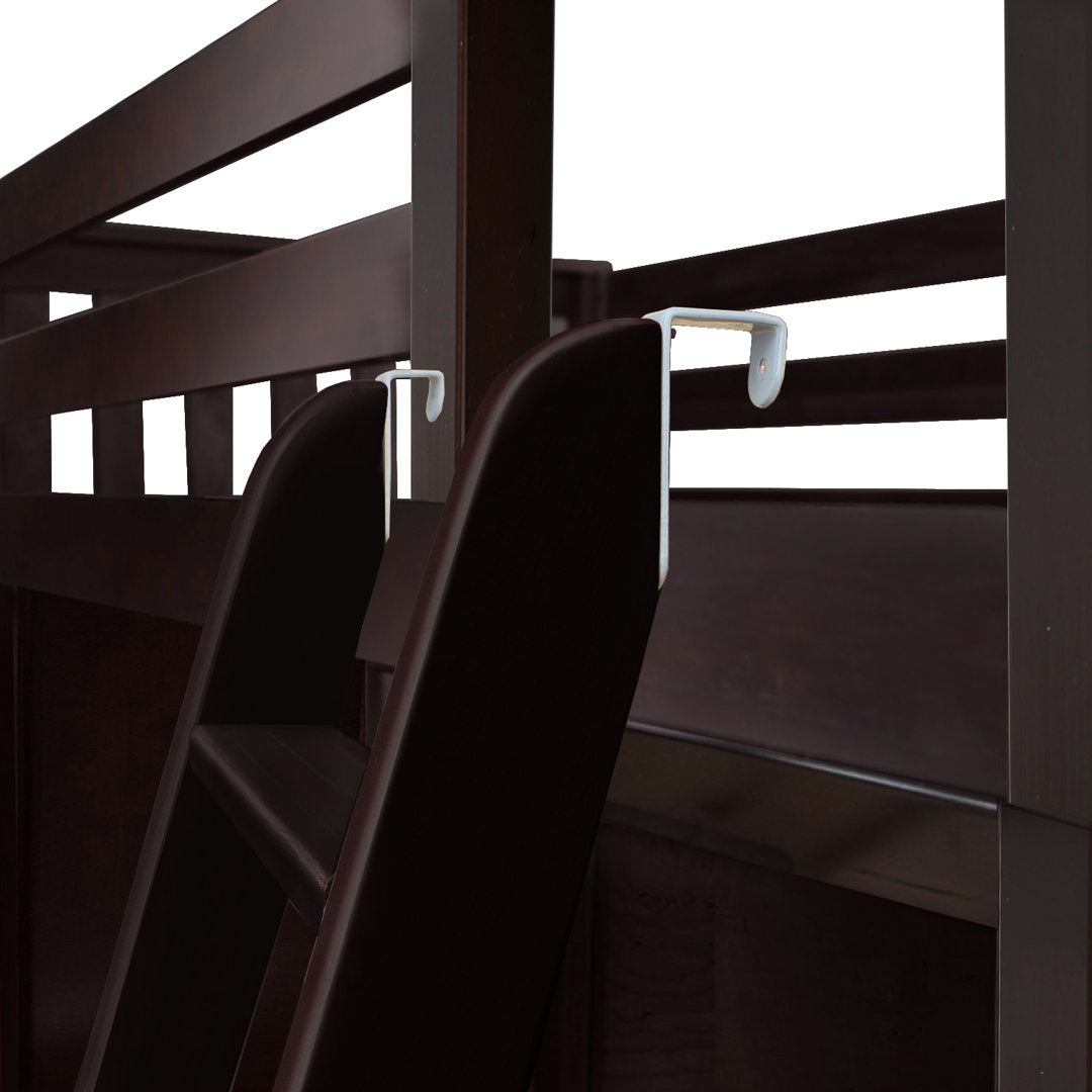 Buhr Twin Over Full Solid Wood L-Shaped Bunk Beds with Built-in-Desk Viv + Rae™ Bed Frame Color: Espresso