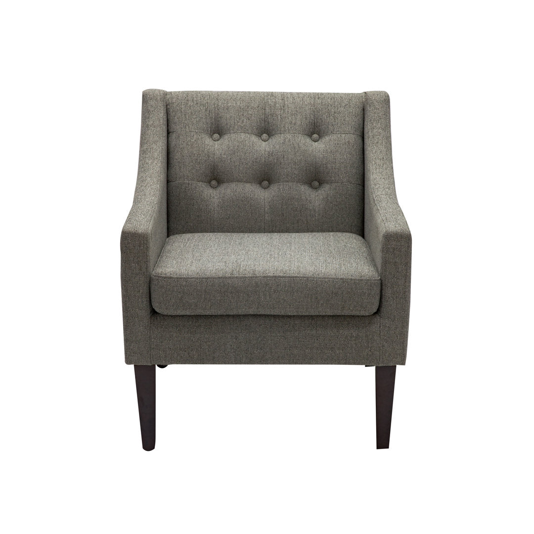 Clopton 26" Wide Mid-Century Modern Tufted Accent Armchair Hashtag Home Fabric: Dark Gray Polyester Blend