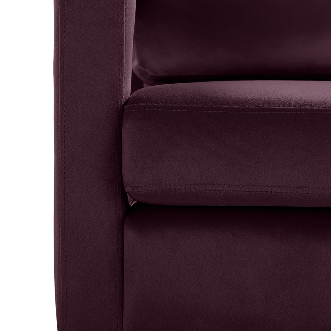Clayne Velvet Armchair Etta Avenue™ Fabric: Purple Velvet