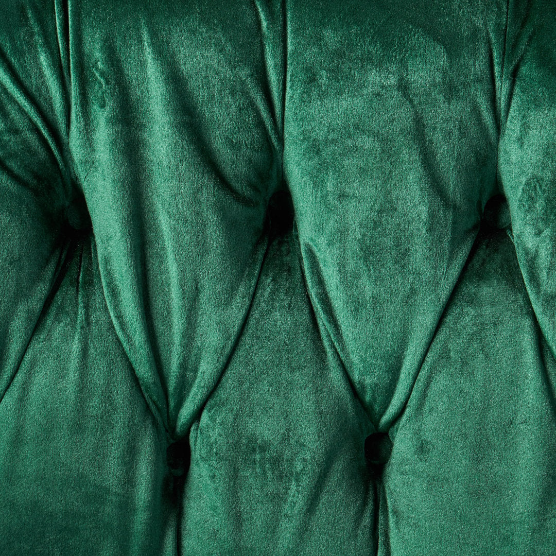 Charlotte 51.5" Velvet Rolled Arm Chesterfield Loveseat Mercer41 Fabric: Emerald Velvet