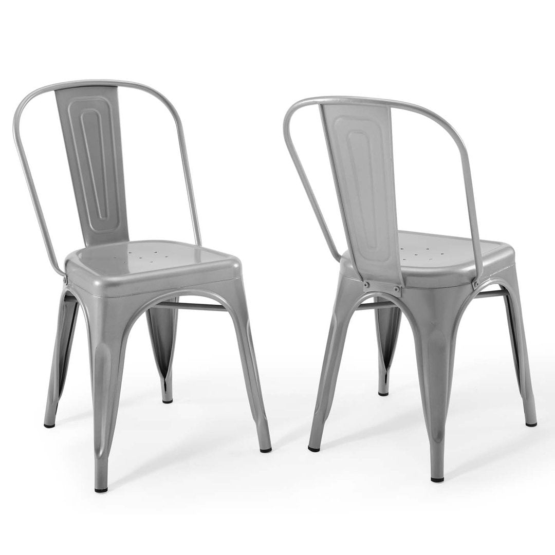 Promenade Bistro Dining Side Chair by Modway (Set of 2) Modway Color: Silver