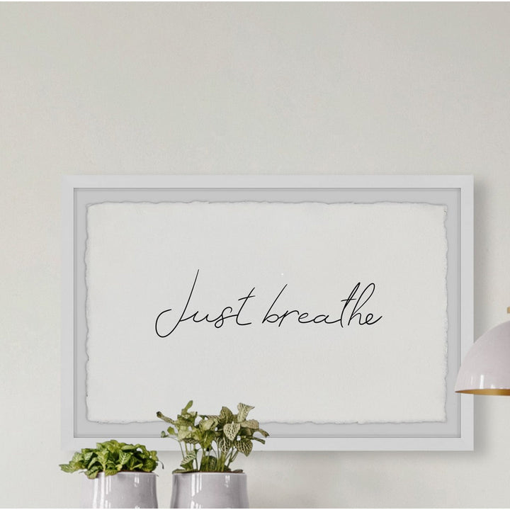 Keep Breathing - Picture Frame Textual Art Print on Paper Red Barrel Studio® Size: 12" H x 18" W x 1.5" D