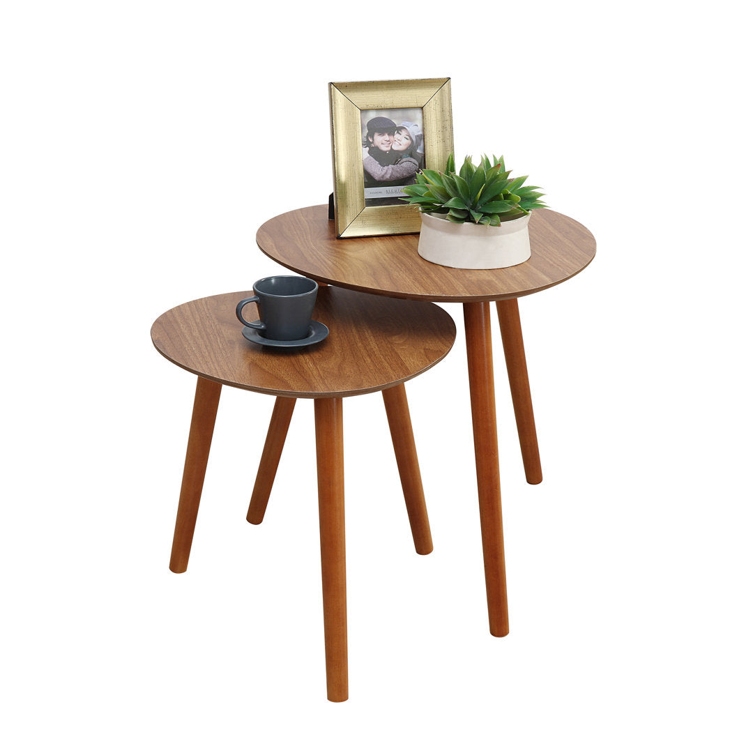 Amethist 2 Piece Nesting Tables with Solid Wood Legs Wade Logan®