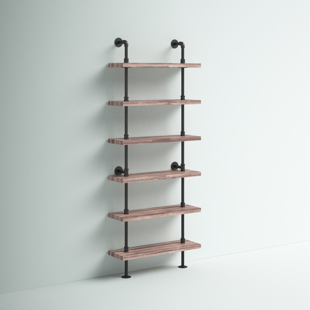 Charter Iron Pipe Wall Mount Ladder Bookcase Steelside™