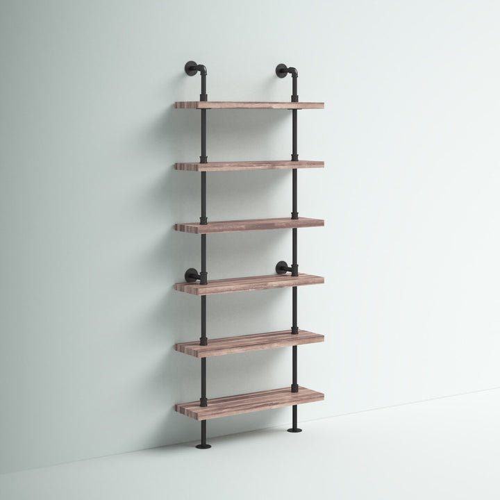 Charter Iron Pipe Wall Mount Ladder Bookcase Steelside™