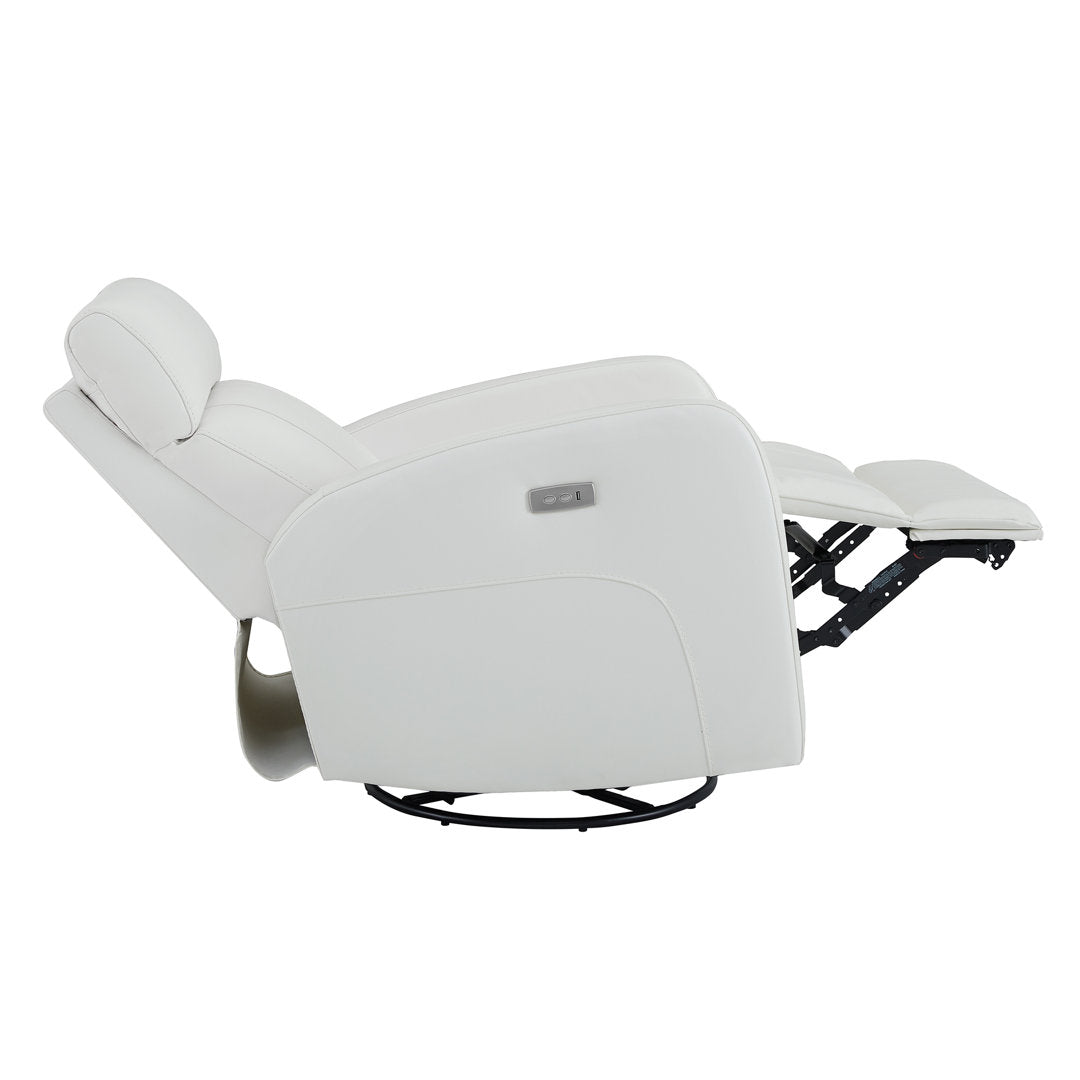 Arrianna-Fiona Genuine Leather Swivel Power Recliner Wade Logan® Upholstery Color: White Genuine Leather