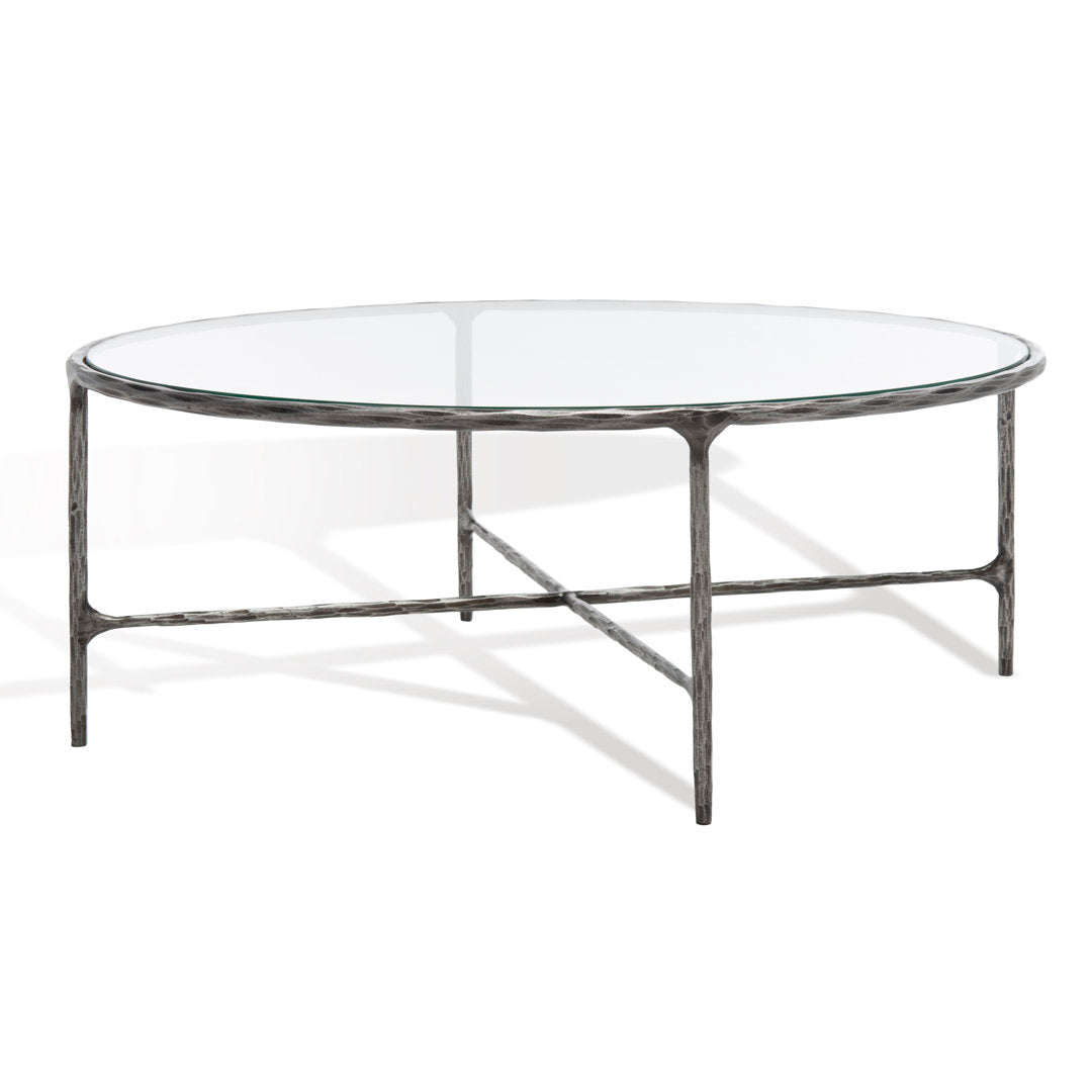 Evelynn 4 Legs Coffee Table Joss & Main Table Top Color: Clear, Table Base Color: Silver