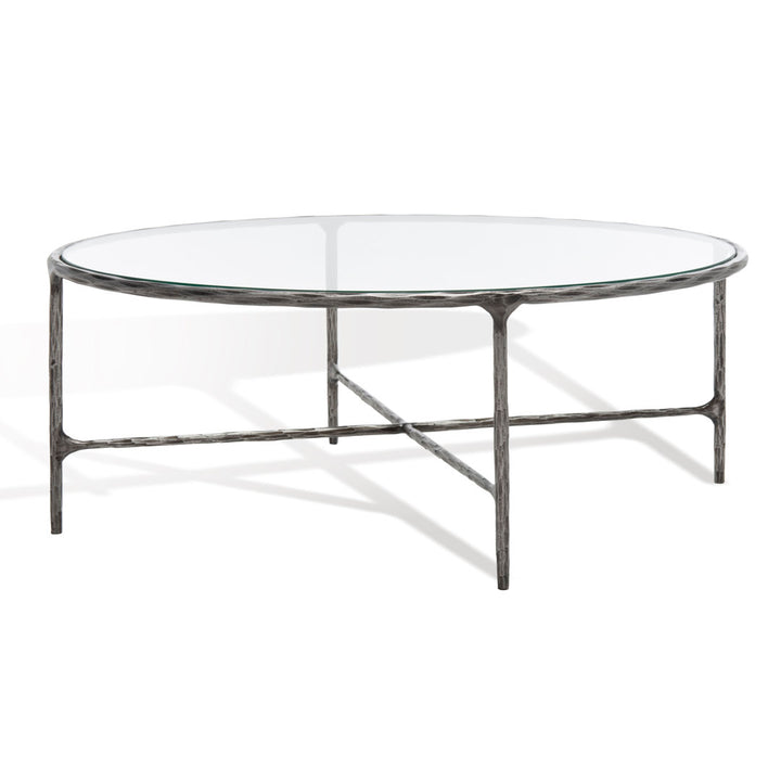 Evelynn 4 Legs Coffee Table Joss & Main Table Top Color: Clear, Table Base Color: Silver