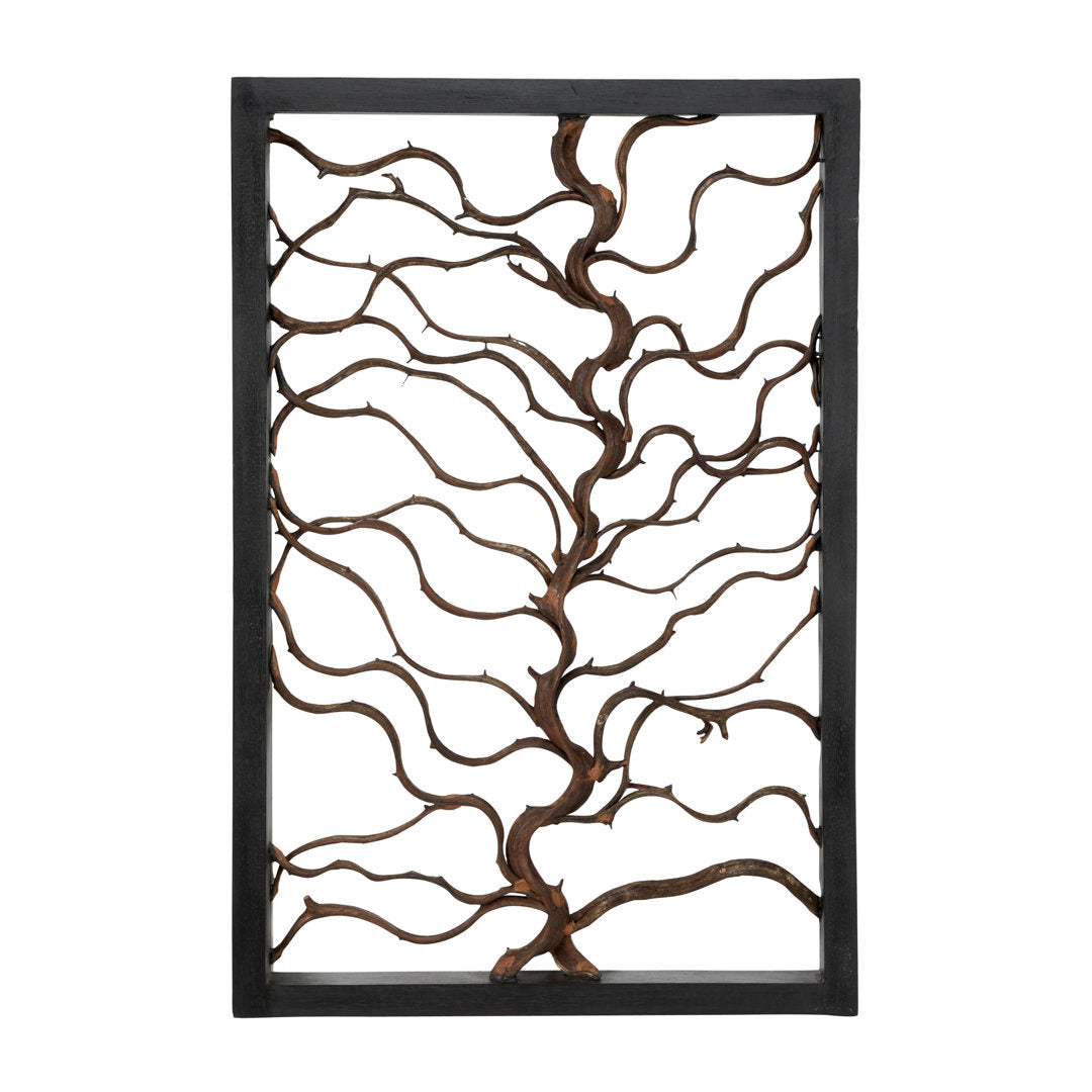 Rectangular Bauhinia and Teak Wood Wall Décor World Menagerie