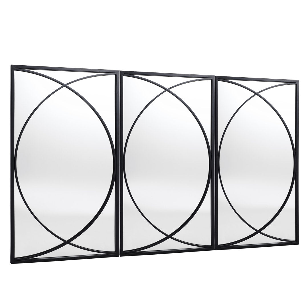 Gaebriel Rectangle Metal Wall Mirror (Set of 3) Ivy Bronx
