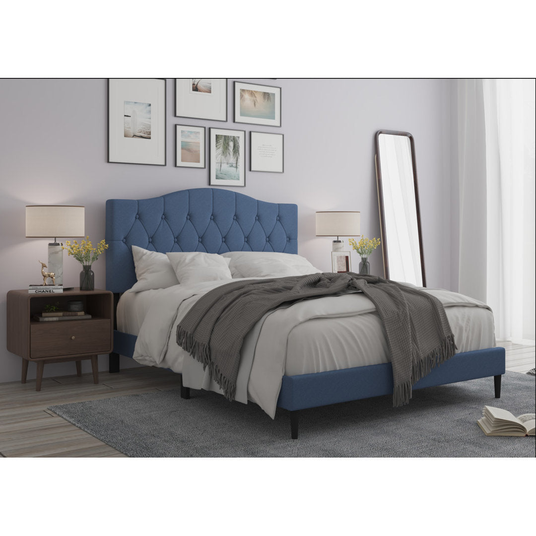 Arnette Tufted Upholstered Low Profile Platform Bed Andover Mills™ Color: Denim Blue Size: Twin