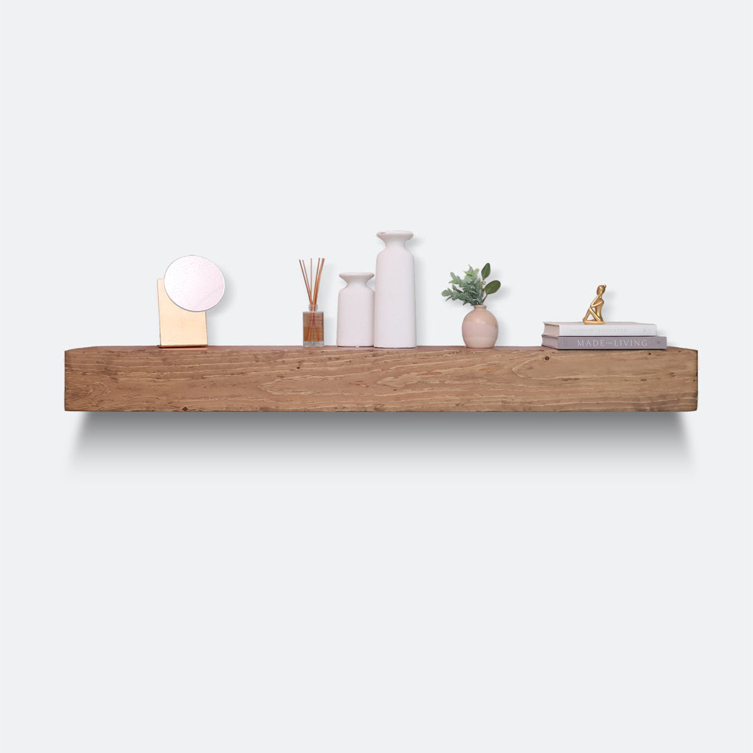 Melodye Rustic Fireplace Shelf Mantel Ebern Designs Shelf Length: 84 in., Finish: Aged Oak