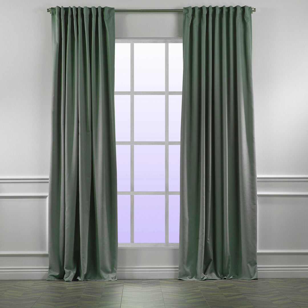 Extra wide x Extra Long Custom Made Decorative Single Panel Lilijan Home & Curtain Curtain Color: Leaf Green Size per Panel: 100" W x 108" L