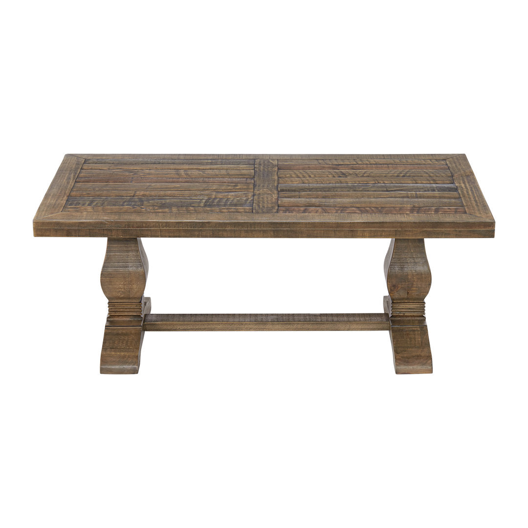 Sarcoline Solid Wood Pedestal Coffee Table The Twillery Co.® Table Top Color/Table Base Color: Reclaimed Natural