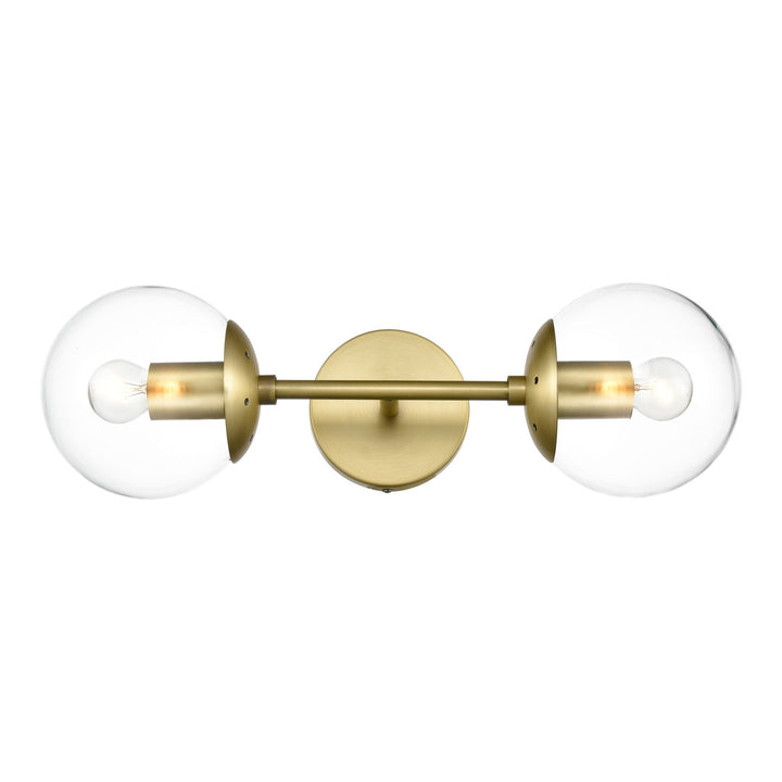 Cournoyer 2-Light Dimmable Wallchiere George Oliver Shade Color: Clear Finish: Brushed Brass