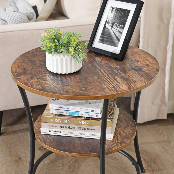 Rolande End Table with Storage Millwood Pines Table Top Color: Rustic Brown
