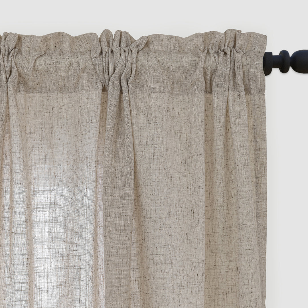 Jep Linen Blended Semi Sheer Rod Pocket Curtain Pair (Set of 2) Gracie Oaks Curtain Color: Linen Size per Panel: 52" W x 96" L