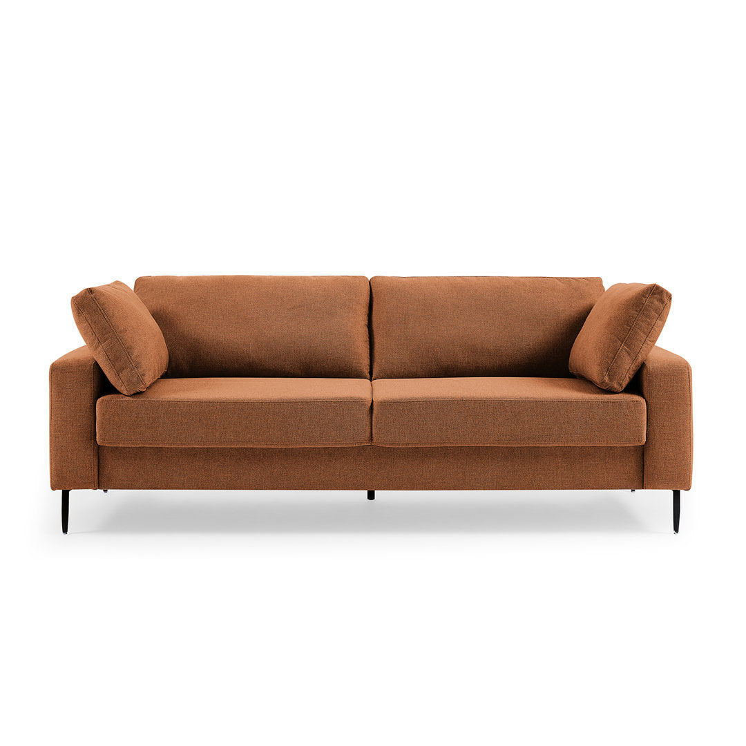 Jeses MINIMORE Modern Style Etta 84.3" Mid-Century Modern Design Sofa Corrigan Studio® Fabric: Rust Linen Blend