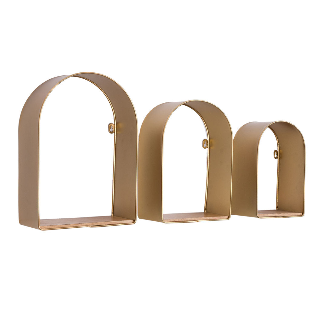 Aurelia Arch Metal Modern Wall Shelf Set Everly Quinn
