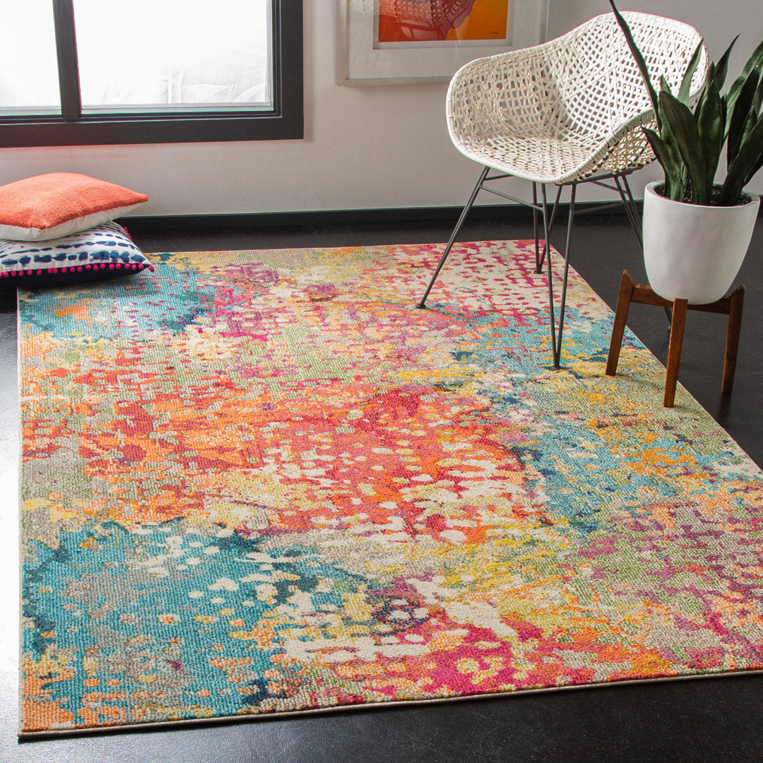 Felty Abstract Ivory/Multi Area Rug Langley Street® Rug Size: Rectangle 12' x 15'