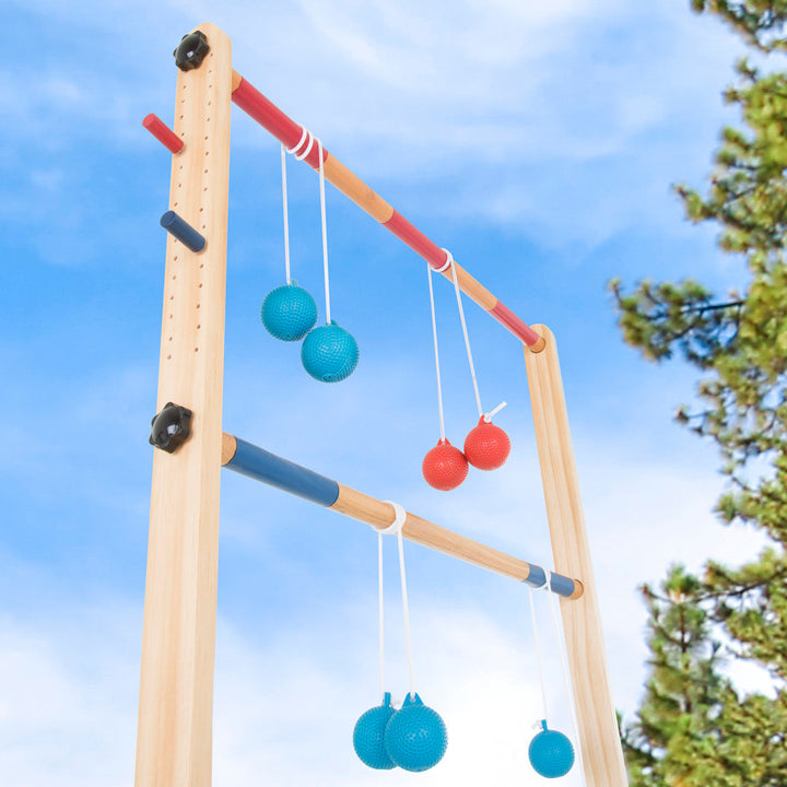 Hey Play Solid Wood Ladder Toss Set with Carrying Case Backyard Activity for BBQ or Tailgate Hey! Play!