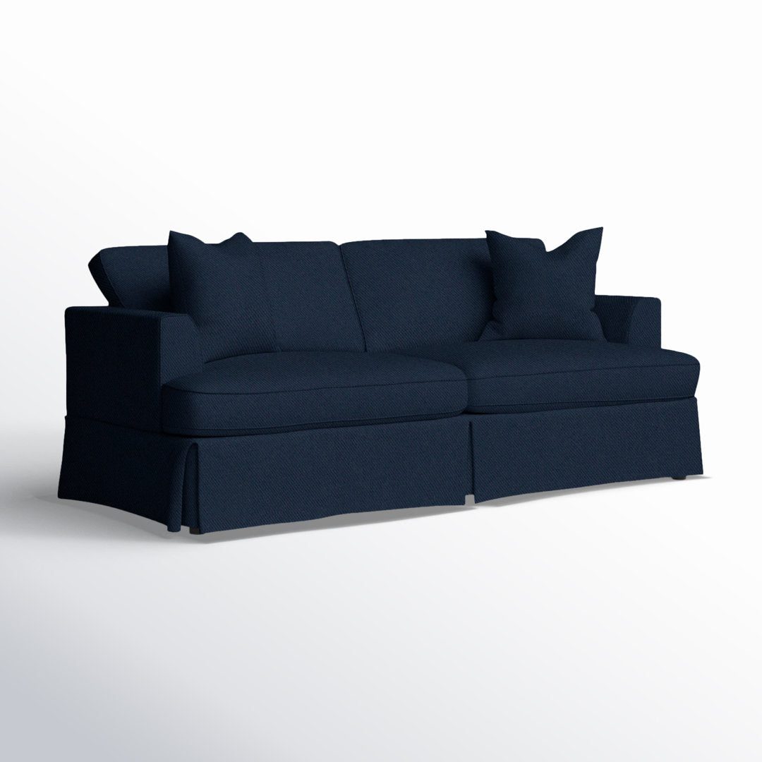 Lucia 93" Recessed Arm Slipcovered Sofa Bed Wayfair Custom Upholstery™ Fabric: Topsider Twill