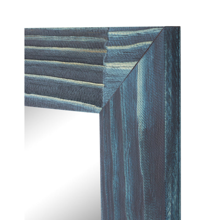 Aydrien Farmhouse / Country Distressed Mirror Millwood Pines Size: 44" x 32" Finish: Blue