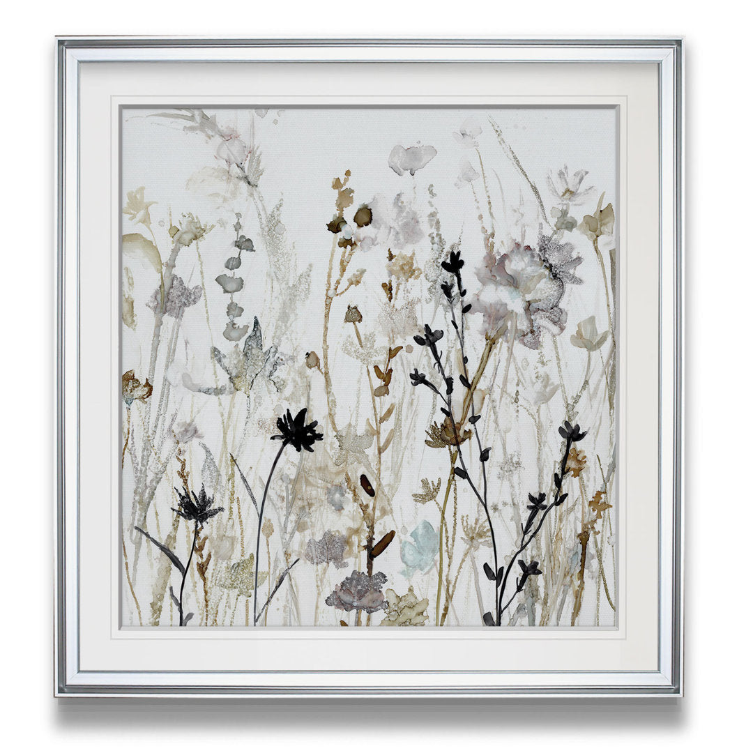 Wildflower Mist II - Painting Print Lark Manor™ Size: 23" H x 23" W x 1.5" D Format: Silver Framed