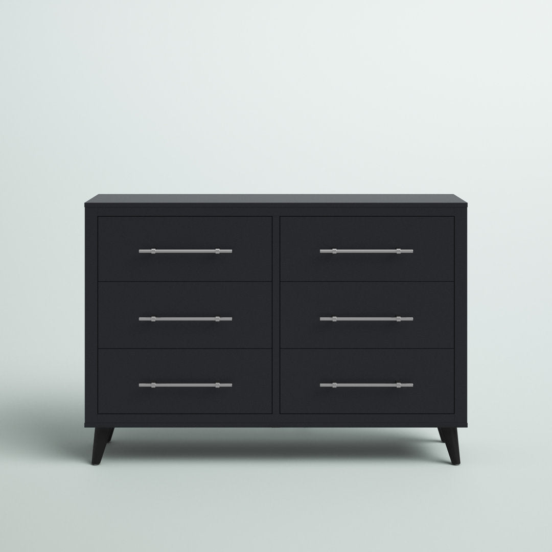 Kai 6 Drawer Double Dresser Mercury Row® Color: Black