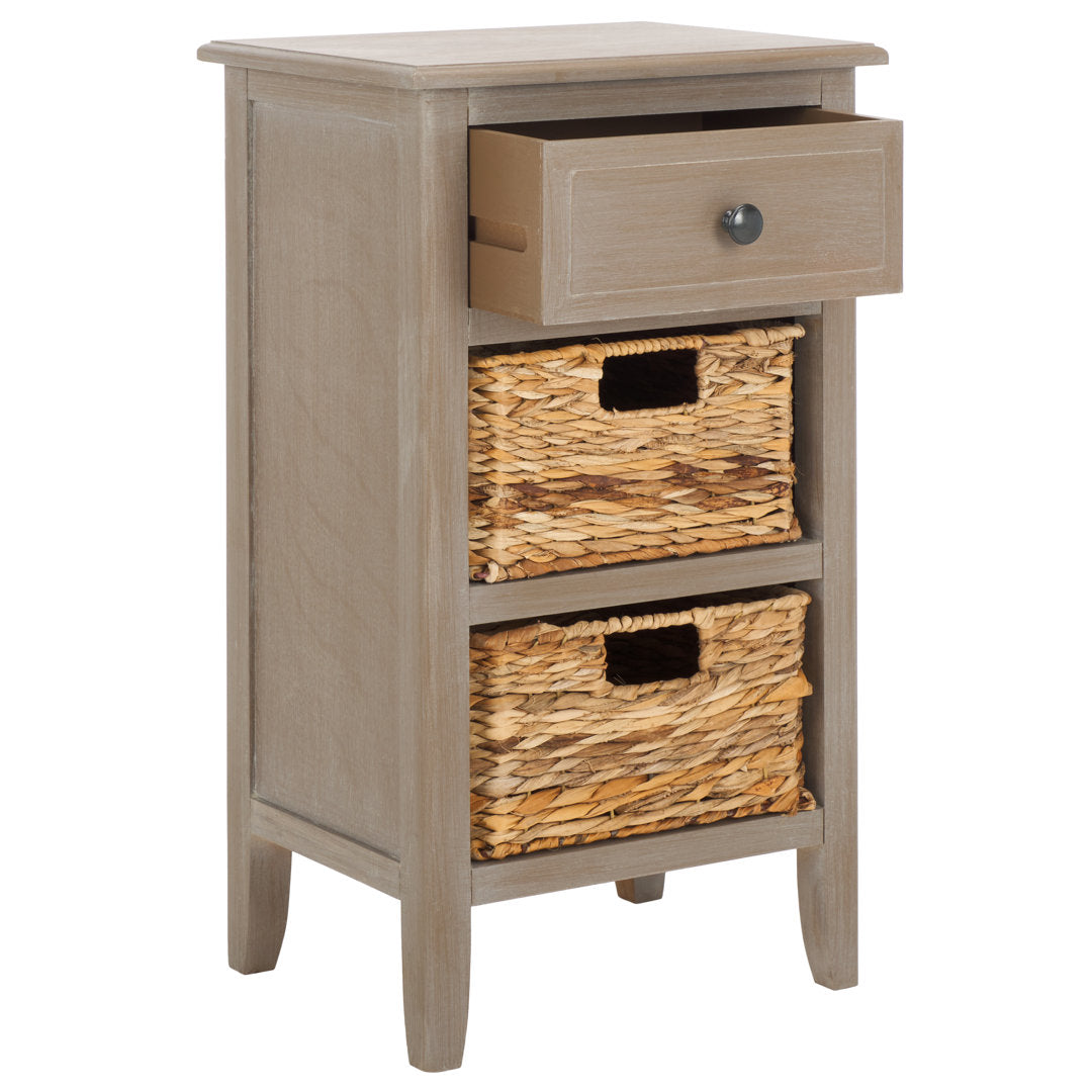 Santa Cruz End Table with Storage Breakwater Bay Color: White Washed