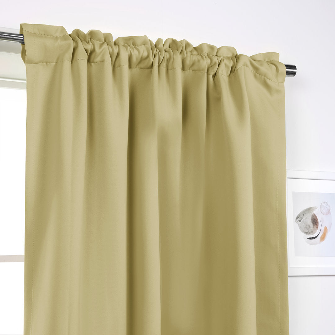 Bantam Solid Blackout Thermal Rod Pocket Curtain Panels (Set of 2) Ebern Designs Curtain Color: Sage Size per Panel: 52" W x 84" L