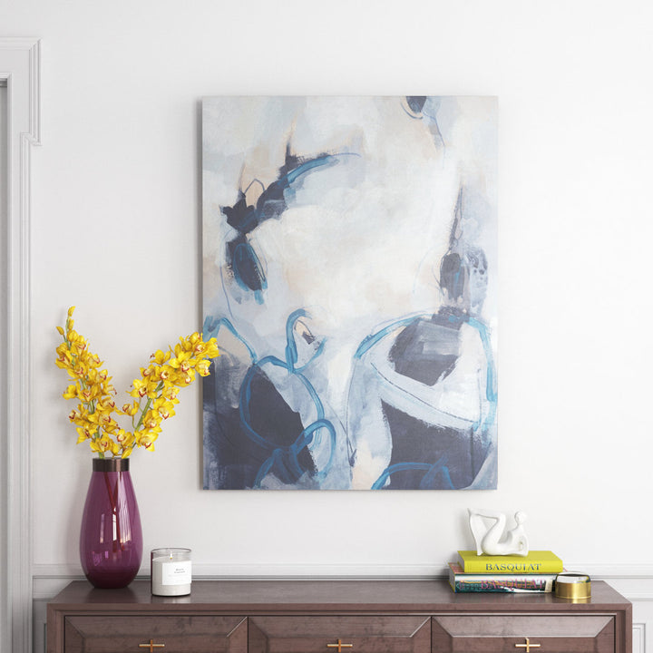 Blue Process I' - Painting Print on Canvas Etta Avenue™ Size: 20" H x 16" W x 1" D Format: Wrapped Canvas