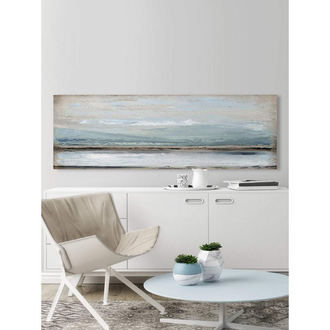 Rolling Waves by Marmont Hill - Wrapped Canvas Panoramic Painting Rosecliff Heights Size: 20" H x 60" W x 1.5" D