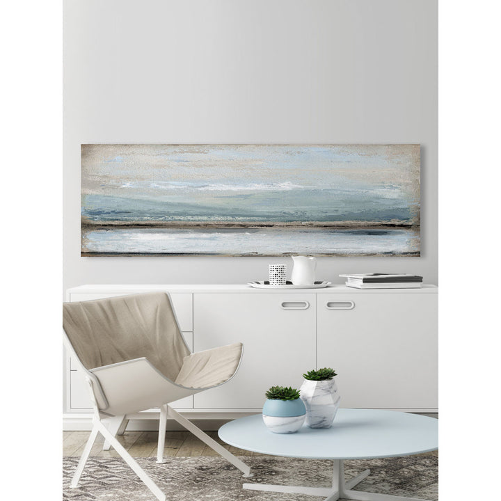 Rolling Waves by Marmont Hill - Wrapped Canvas Panoramic Painting Rosecliff Heights Size: 20" H x 60" W x 1.5" D