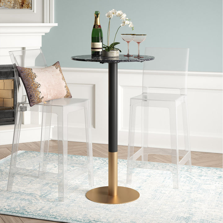 Brock Counter Height Dining Table Etta Avenue™ Top Color: Black