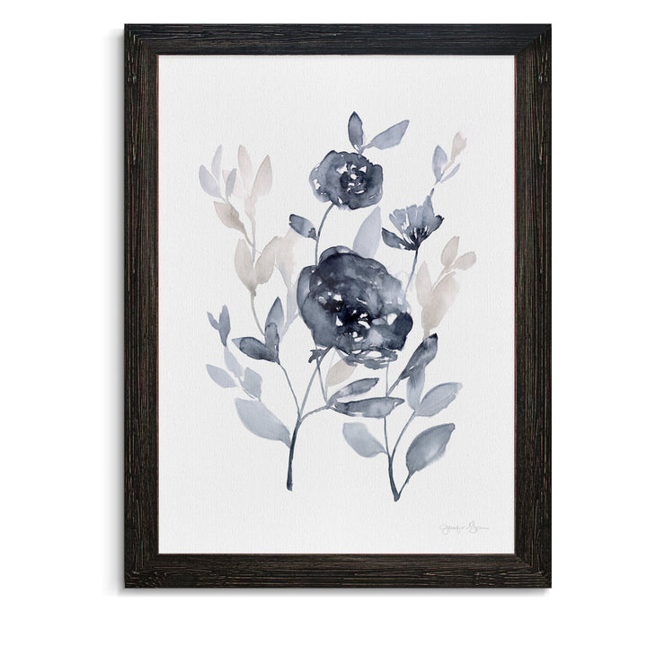 Peonies In Gray II' - Picture Frame Print on Glass Winston Porter Size: 32" H x 44" W x 1.25" D Format: Framed Ebony Canvas