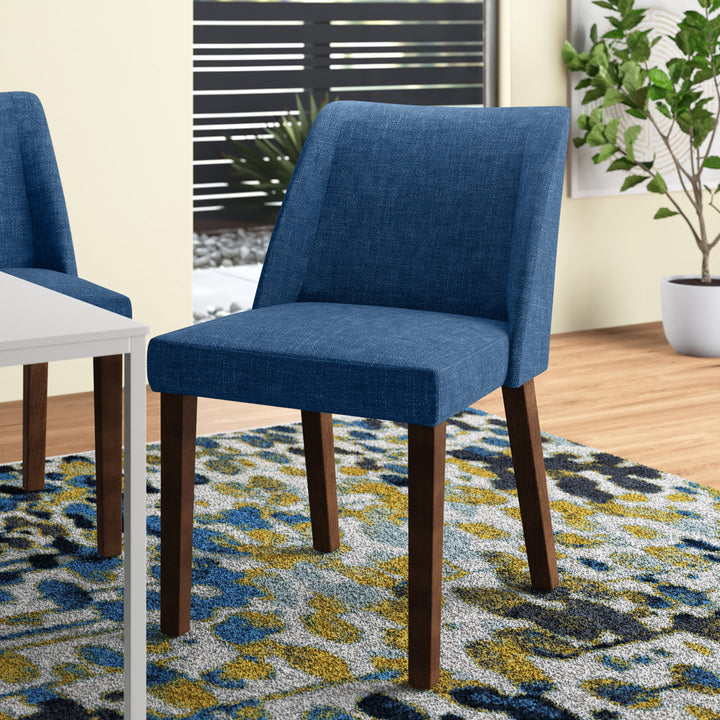 Didmarton Linen Side Chair (Set of 2) Zipcode Design™ Upholstery Color: Blue Linen