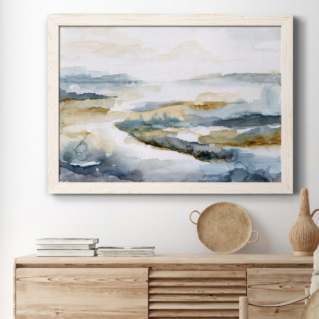 Estuary I - Painting Print on Canvas Highland Dunes Frame Color: White Size: 37.5" H x 27.5" W x 1.5" D