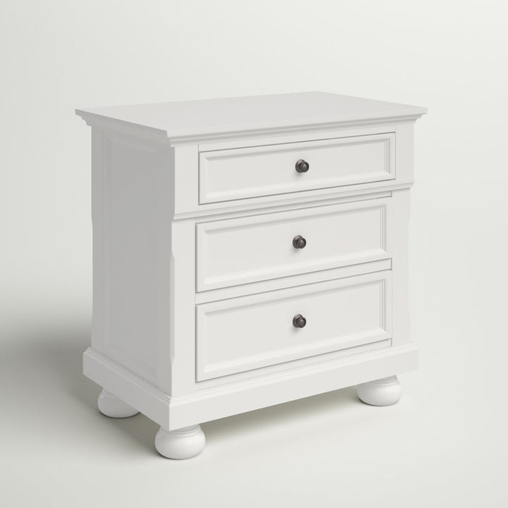 Bade 3 - Drawer Nightstand Beachcrest Home™ Color: White